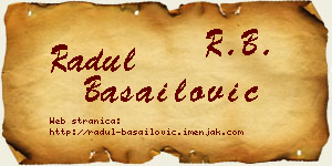Radul Basailović vizit kartica